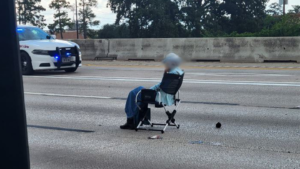 lady lawn chair police