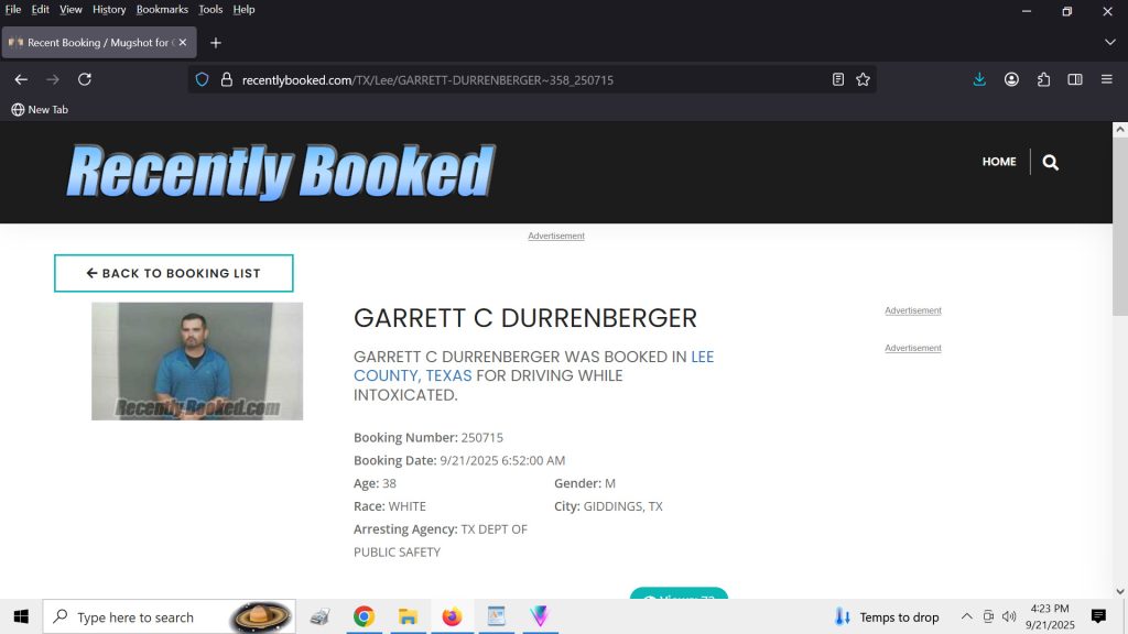 Sheriff Garrett Durrenberger Lee County